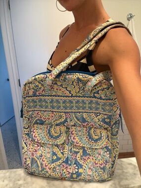 Vera Bradley Quilted Floral Paisley Tote Bag in Light Blue